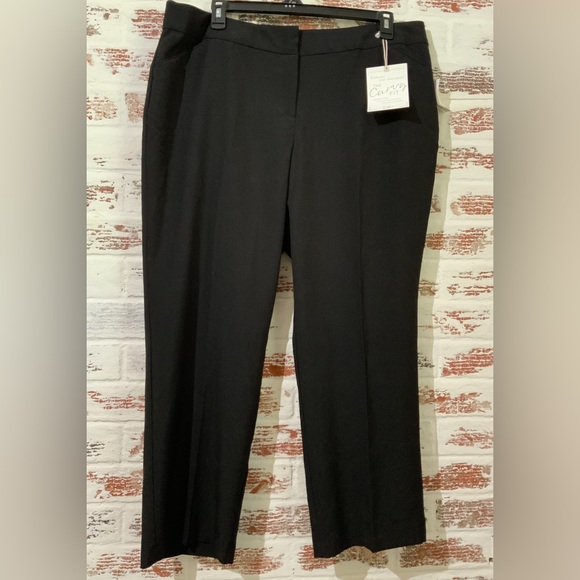Cato Plus Size 18WP The Curvy Fit Black Pants Stretch Waist Trouser Women’s NWT - Picture 1 of 5